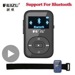 Player Ruizu LCD Sport Audio Mini Mp3 Player Music Audio MP 3 Mp3 med Bluetooth Radio Digital HiFi HiFi Screen FM FLAC USB 8GB CLIP