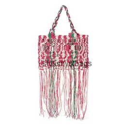 Totes Bohemian Tassel Raffia stor kapacitet Tote Designer Woven Straw Bags Luxury Wicker Shoulder Bag Summer Beach Handbag 230304H24227