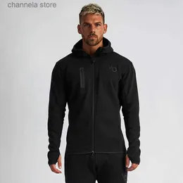 Moletons masculinos moletom novo ginásio de algodão esportes hoodies jogger moda zíper jaqueta casual com capuz marca roupas masculinas correndo casaco fitness wear t240227