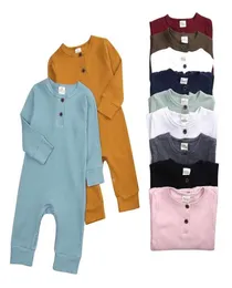 Jumpsuits Born Outfit Comfortable Cotton Baby Rompers Spring And Autumn Casual Solid Color Infant Girls Jumpsuit 024M Boy Clothes3121887