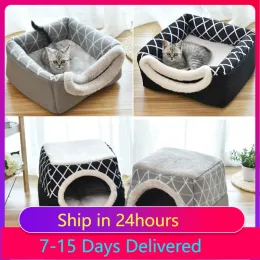Mats Soft Nest Kennel Pet Bed for Cats Dogs Sleeping Bag Mat Pad Tent Cave House s Winter Warm Dog Beds Colors Accessories