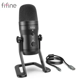 Microfones FIFINE Microfone de gravação USB Microfone de podcast de computador para PC/PS4/Mac Quatro padrões de captação para jogos vocais ASMR Zoomclass (K690)