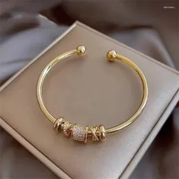 Charme pulseiras moda coreana minimalista ouro cor grânulo aberto pulseiras para mulheres jóias