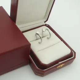 Kolczyki projektant dla kobiet luksusowe złote paznokcie stadnina wykwintna prosta moda diamentowa hoop lady moissanite biżuteria gif