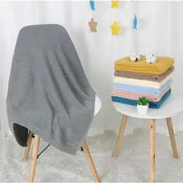 Blankets 80x100cm Soft Pure Cotton Knitted Baby Blanket Swaddle Wrap Basket Filling Children Bedding Quilts