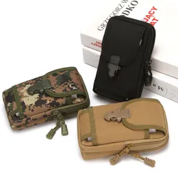 6.5inch Oxford höftpåsar Fall för iPhone 15 14 13 Samsung S23 S22 CLIP Holster Camouflage Army Militär Camo Vetical midjebälte Män påsar för kontant mobiltelefon