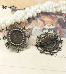 BoyuTe Novo produto 20 peças redondas 12 mm cabochão base de broche antigo banhado a bronze vintage acessórios de joias faça você mesmo 5738814