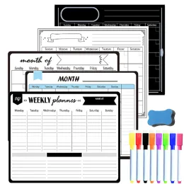 Whiteboards Magnetic Weekly Monthly Planner Whiteboard for the Fridge Magnet Sticker Calendar Blackboard Marker Memo Drawing Board for Notes