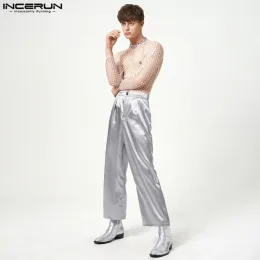 Pants Stylish Hot Sale Pantalons INCERUN Men's Casual Streetwear Solid Trousers Fashion Well Fitting High Waist Long Pants S5XL 2023