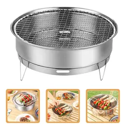 Utomhusgrill Grill Camping Accessory Charcoal BBQ Rack Spise Hibachi Portable Cooking Rist Tool Mini Brazier Fire 240223