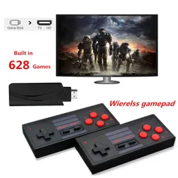 Игроки 4K HD TV Игровая консоль Встроенная 628 классических игр Mini USB Vedio Игровая консоль Поддержка двух беспроводных контроллеров