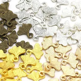 Encantos 20 peças de metal de folha de ginkgo para fazer jóias 5 cores pingentes fofos de folhas pulseiras colar brinco artesanato artesanal