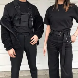 Hunting Jackets Men Women Tactical Shoulder Chest Rig Bag Hip Hop Streetwear Vest Functional Waist Packs Adjustable CS Pockets Waistcoat