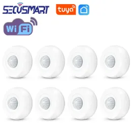 Detector Tuya Smart WiFi Detector de movimento de teto PIR Sensor infravermelho Sensor de movimento do corpo humano Detecção 360 ° Alarme de segurança residencial inteligente