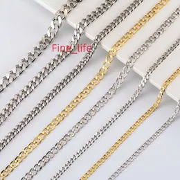 SC36-1 Hiphop Cuban Link Chain Necklace cadena de plata 925 italiana Chain Jewelry 18K Gold Plated Cuban Link Chain Necklace