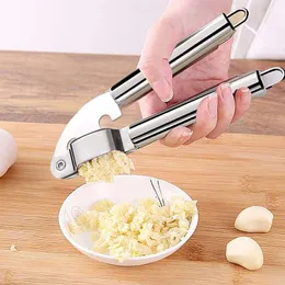 Stainless Steel Garlic Press Grater Crusher Mincer Chopper Slicer Squeezer For Garlic Ginger Household Kitchen Accessories YFA1944