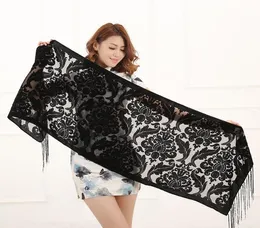 전체 2016 New 6 Colors Floral Print Velvet Scarf Winter Burnout Muslim Hijab Wrap 선물 선물 5008841