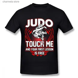 Herr t-shirts judo mens o-hals t-shirt mig och din första lektion är fritt t-shirt grafisk tryck homme o-hale tee shirt t240227