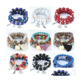 Charme pulseiras 2021 moda oceano estilo mtcolor pulseira conjuntos boêmio frisado jóias para entrega de gota pulseiras dhf6y