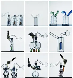 Neue quadratische HOOKAH-Glasölbrenner-Bong-Wasserpfeifen mit Recycler-Mini-Dab-Rig-Handbongs mit 10-mm-Ölbrennerrohr und Hos6847171