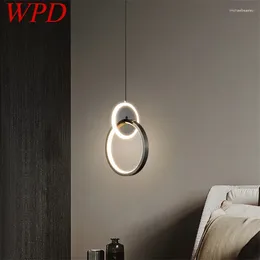 Pendant Lamps WPD Modern Black Copper Chandelier LED 3 Colors Creative Decorative Hanging Light For Home Bed Room