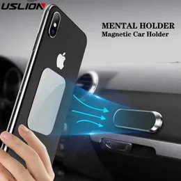 Car Holder USLION Magnetic Car Phone Holder mini Strip Shape Stand Universal For iPhone Samsung Xiaomi Zinc Wall Magnet Wall GPS BracketL2402