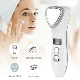 Dispositivo de massagem facial, ponto de gelo, vibração rf, máquina de beleza quente e fria, martelo de terapia fria, equipamento multifuncional de cuidados de beleza