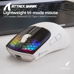 Ratos x5 rgb trimode mouse sem fio para jogos 4000 dpi mouse leve typec com fio 2.4g + bt5.0 mouse sem fio 6 botão 300mah minimice