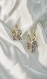 Stud Avebien 2021 Korean Fashion Temperament Pearl Zircon Flower Earrings Elegant Romantic Women039S S925 Ear Ornaments7793766
