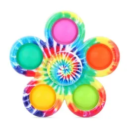 Fingerspielzeug 1PC Tie Dye Einfache Fidget Spinner Push Bubble Hand für ADHS Angst Stress Relief Sensorische Partybevorzugung Kinder yq240227