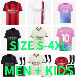 23 24 Giroud Pulisic Soccer Jerseys AC 2023 2024 Milans Ibrahimovic Theo Koche Reijnders Loftus-Cheek Bennacer Rafa Leao M.maignan Football Shirts Men Kids Kit Kit Kit
