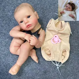 20Inch Already Painted Reborn Baby Kit LouLou Awake With Hair and Eyelashes 3D Painted Skin Unassembled DIY Handmade Doll Parts 240223