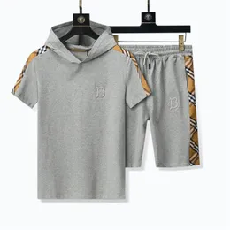 Nowe wysokiej jakości męskie zestawy bluzy jogger sportowe garnitury mężczyźni mężczyźni kobiety krótkie spodnie z kapturem T-shirt Pullover Projektant Sportswear Zestaw M-3xl