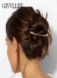GIVVLLRY Geometric Arc Long Hair Clip Jewelry Minimalist Metal Style Gold Silver Color Bridal Hair Pins Accessories for Women3925796
