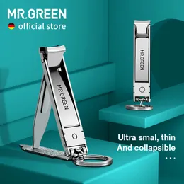 MR.GREEN Ultra-Thin Nail Clippers Collapsible Portable Travel Fingernail Nail Scissors Cutter Stainless Steel Manicure Tools 240219