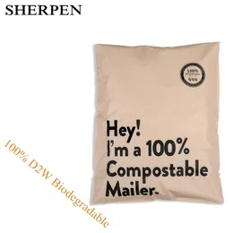 Envelopes Sherpen 50pcs Color 100% D2w Biodegradable Envelope Mailing Bags Waterproof Selfadhesive Mailing Express Packaging Pouch Bag