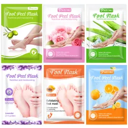 Pés 6 packs esfoliando máscara de pé de lavagem de pé de pé de pães de meias para meias de pedicure meias de peeling remove os calos de calos