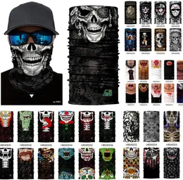 Skulldesign Multifunktion Bandana Ski Sport Motorcykel Biker Scarf Face Masks Outdoor Facial Mask pannband Neck Gaiter2727271