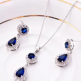 Halskette-Ohrringe-Set mit kubischen Zirkonia-Schmuck in Luxusqualität für Brautkleid-Accessoires als Geschenk