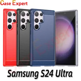 Textura de fibra de carbono TPU Phone Cases para iPhone 15 Pro Max Samsung S24 Plus Ultra S23 FE A05 A05S A15 A25