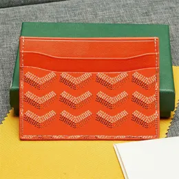 Äkta läderkortshållare Orange Designer Mens Wallet Luxury Coin Bag Högkvalitativ passhållare Idcard -kortdokument Vikta sedlar Spegel Kvalitet