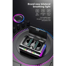 新しいカーボンファイバーパターンワイヤレスイヤフォンDX-02デュアルイヤのデジタルディスプレイクリアコール5.3 Bluetooth