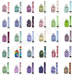 84 Colors Customize Neoprene Hand Sanitizer Bottle Holder Keychain Wristband Key Ring 1 set2 pcs Multiple Styles With Set Dive Ma8674144