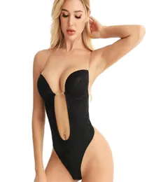 Kadınlar sırtsız vücut shapewear görünmez sütyen tam şekillendirici takım elbise popo kaldırıcı tüccar ince gelinlik derin v boyun seksi 2201152771519