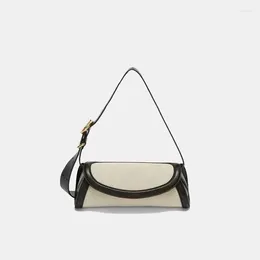 Sacos de noite moda feminina bolsa de ombro 2024 cilindro envoltório couro versátil estilo retro luxo lona designer crossbody