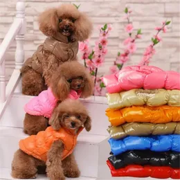 Dog Apparel Warm Down Jacket Winter Pet Clothes Cotton-Padded Small Coat Coldproof Overcoat Waistcoat For Chihuahua Teddy Cat