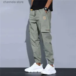 Men's Pants Elastic Slim Cargo dent Hop Jogger Thin Hip Cotton Trousers Summer Men Korean Spring Harem Waist Pants Casual Pant Sweatpants T240227