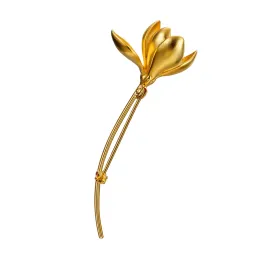 Mücevher Lotus Fun Real 925 STERLING Gümüş El Yapımı Tasarımcı Güzel Takı Zarif Manolya Çiçek Brooches Kadınlar Bijoux