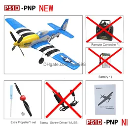 Elektrik/RC Aircraft P51D RC Uçak Tek Key Aynı Aerobatik 4-CH Düzlem RTF Mustang w/xpilot Stabilizasyon Sistemi 761-5 Damla Teslimat Oyuncak DHYE7