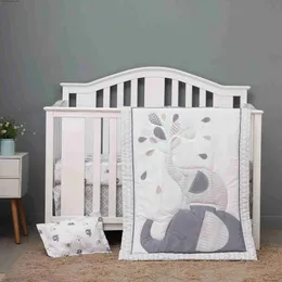 Bettwäsche-Sets, 4-teiliges Babybett-Set, geeignet für heiß verkaufte Mädchen und Jungen, einschließlich Steppbett-Kissenbox Q240228